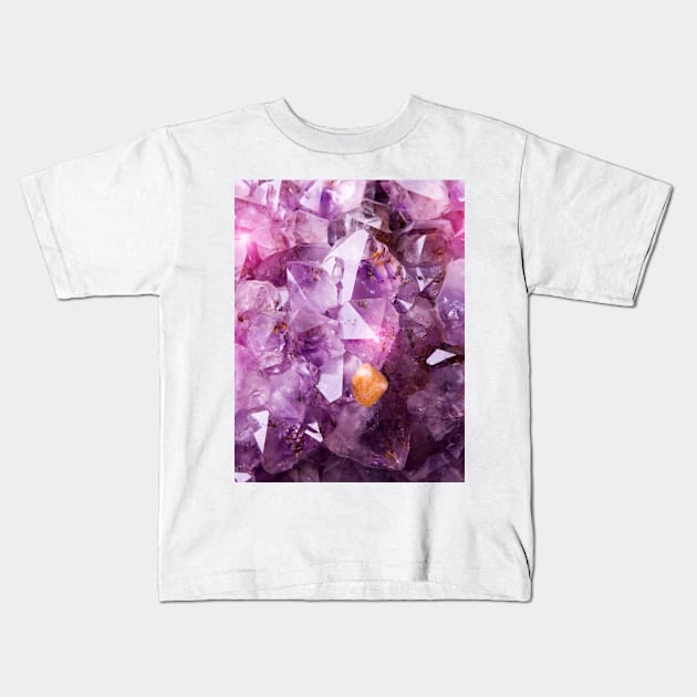 Purple Amethyst Crystal Kids T-Shirt by NewburyBoutique